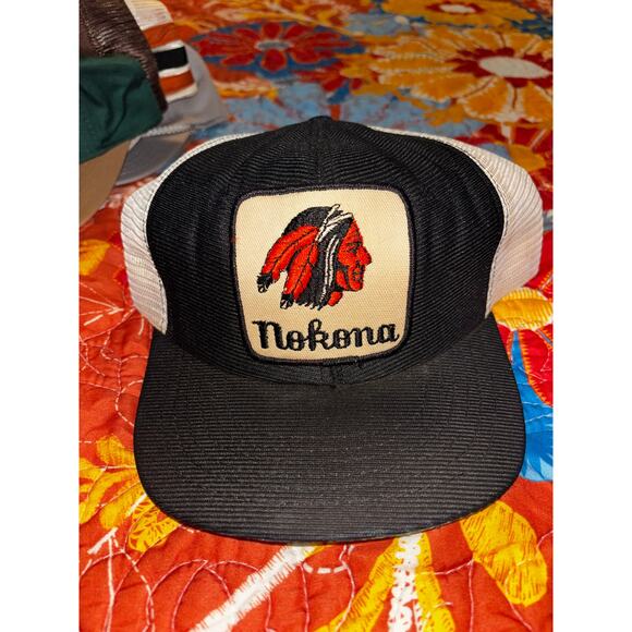 Vintage Nokona Trucker Hat Snapback Cap USA Made Baseball Glove Logo Mesh 80s - Picture 1 of 3